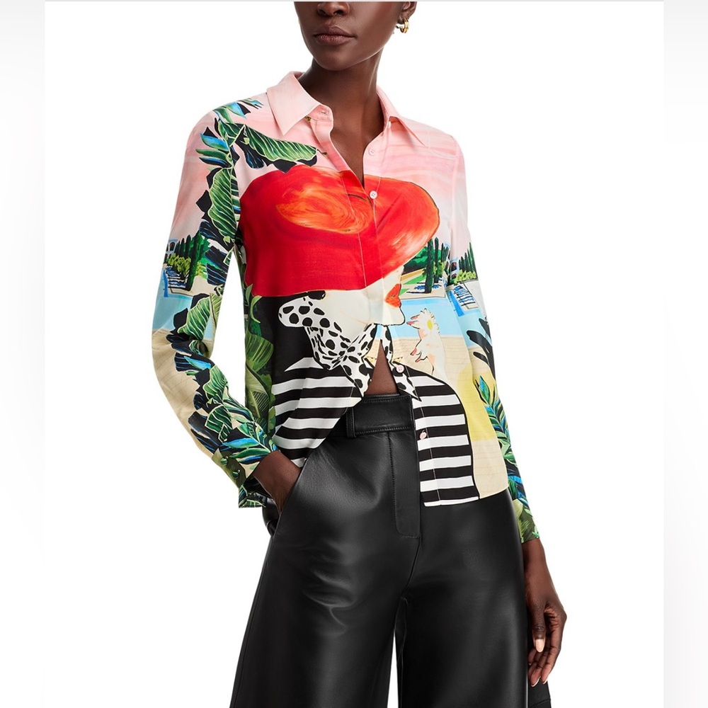 Alice + Olivia Willa Silk Blouse